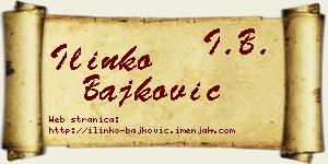 Ilinko Bajković vizit kartica